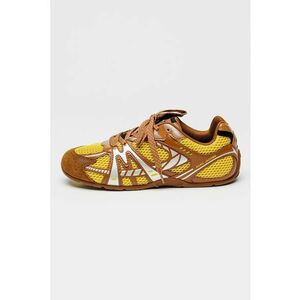 Pantofi sport din plasa cu garnituri din piele intoarsa The 72 Spring - Maro/Galben sofran imagine
