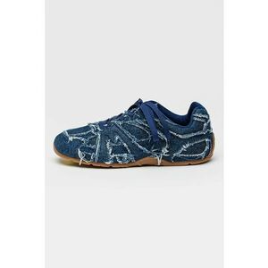 Pantofi sport din denim cu design striat The 72 Spring - Albastru melange imagine
