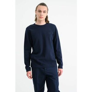 Bluza relaxed fit cu aspect texturat - Albastru ultramarin imagine
