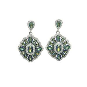 Cercei drop cu zirconia - Verde imagine