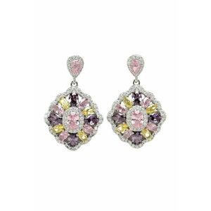 AVANT-GARDE - Cercei drop cu zirconia - Roz imagine