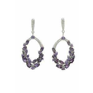 AVANT-GARDE - Cercei drop cu tija si zirconia - Violet imagine