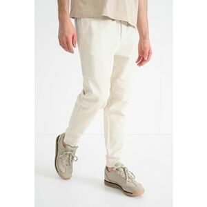 Pantaloni de trening cu model uni si snur de ajustare - Alb murdar imagine