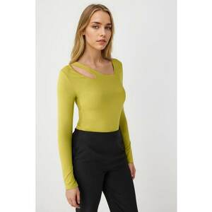 Bluza cu decupaj - Verde masliniu imagine
