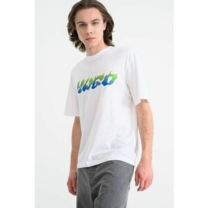 Tricou regular fit cu imprimeu frontal Napolux - Alb/Albastru royal/Verde feriga imagine