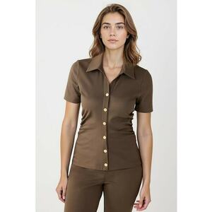 Camasa slim fit - Maro inchis imagine