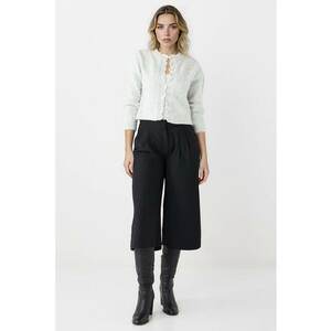 Pantaloni culotte midi cu talie inalta - Negru imagine