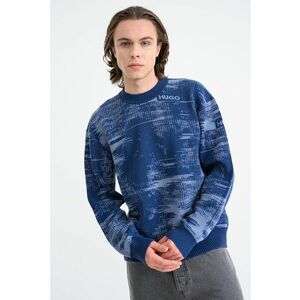 Pulover tricotat fin cu model abstract Sorbas - Albastru inchis/Albastru azur imagine