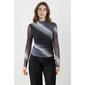 Bluza in degrade cu drapaj - Alb/Gri antracit/Gri inchis imagine
