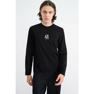 Bluza cu imprimeu logo discret - Alb/Negru imagine