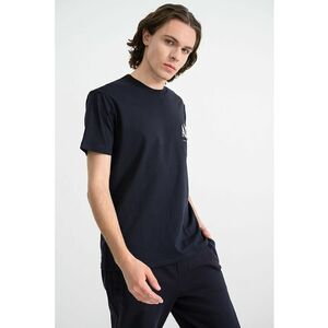 Tricou din bumbac cu logo - Alb/Albastru ultramarin imagine