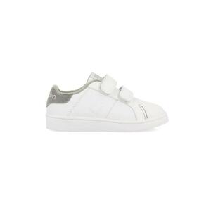 Pantofi de piele cu velcro si insertie de piele intoarsa - Gri imagine