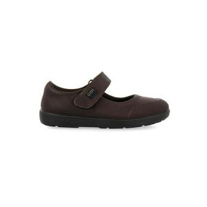 Balerini de piele si piele ecologica cu velcro - Maro imagine