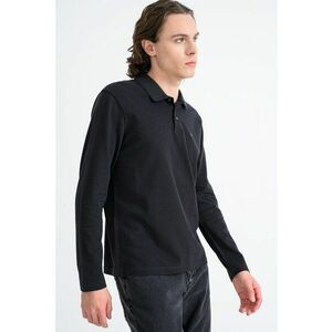 Bluza polo din bumbac cu logo - Maro/Albastru ultramarin imagine