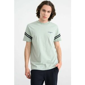 Tricou cu accente in dungi - Negru/Verde pal imagine