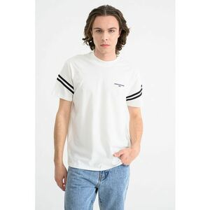 Tricou cu accente in dungi - Alb/Negru imagine