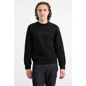 Bluza de trening din bumbac cu decolteu la baza gatului - Negru imagine