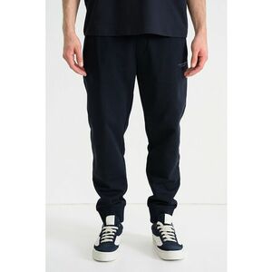 Pantaloni uni de trening din bumbac cu snur - Albastru ultramarin imagine