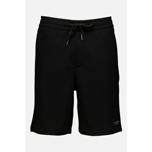 Pantaloni scurti uni din bumbac cu snur - Negru imagine