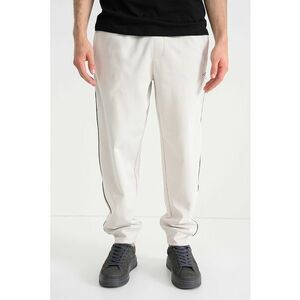 Pantaloni uni de trening cu talie elastica - Negru/Alb murdar imagine
