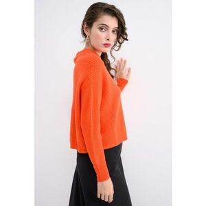 Pulover lejer din casmir - cu dungi - Rosu imagine