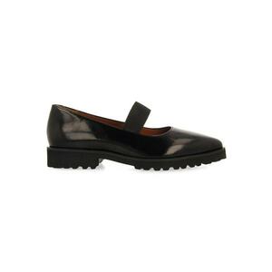 Pantofi din piele cu toc masiv - Negru imagine