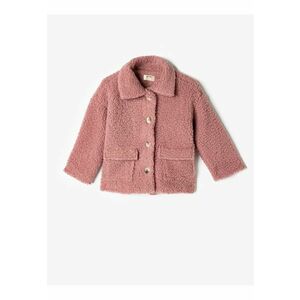 Jacheta de blana shearling sintetica cu buzunare - Roz imagine