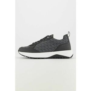 Pantofi sport de piele ecologica cu imprimeu logo - Negru/Gri imagine