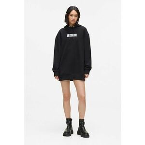 Rochie-hanorac scurta cu imprimeu logo - Negru imagine