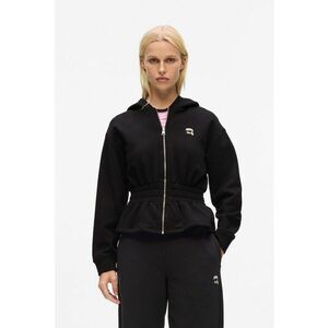 Hanorac din bumbac organic cu talie elastica - Negru imagine