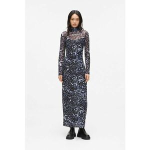 Rochie maxi transparenta - Alb/Albastru imagine