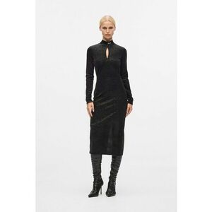 Rochie midi catifelata - Negru imagine