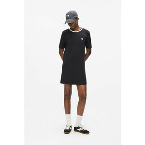 Rochie mini cu detaliu logo - Alb/Negru imagine