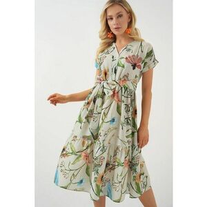 Rochie midi HiCCUP decolteu in V - verde - in - Verde smarald imagine
