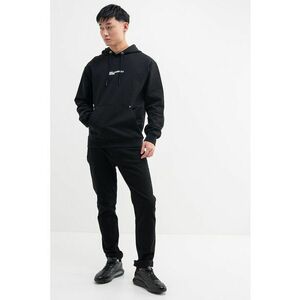 Hanorac cu imprimeu logo si buzunar kangaroo - Negru imagine