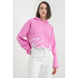Hanorac lejer din amestec de bumbac organic cu logo - Fucsia imagine