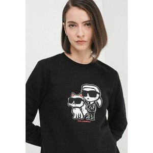 Bluza de trening cu decolteu la baza gatului si imprimeu logo - Negru imagine