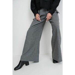 Pantaloni cu croiala ampla si model uni - Gri melange imagine