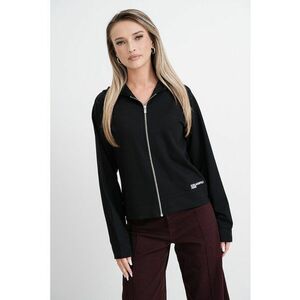 Hanorac cu fermoar si model uni - Negru imagine