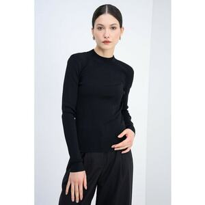 Pulover cu maneci cazute - Negru imagine