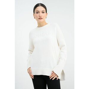Pulover cu fente pentru degete - Alb fildes imagine