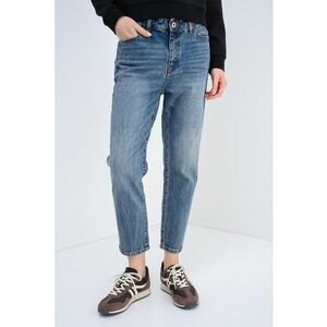 Blugi crop boyfriend - Albastru prafuit imagine