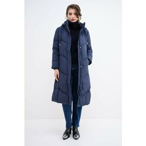 Geaca lunga cu gluga detasabila - Bleumarin imagine