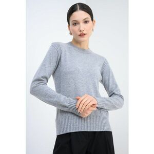 Pulover regular fit din amestec de lana - Gri melange/Argintiu imagine