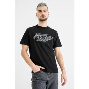 Tricou brodat de bumbac - Negru imagine