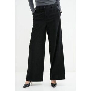 Pantaloni cu croiala ampla si model cu dungi discrete - Negru imagine