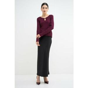 Pulover cu decupaj - Violet pruna imagine