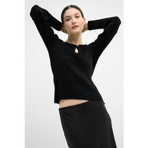 Pulover cu decupaj - Negru imagine