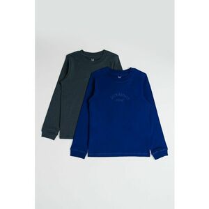 Set de bluze de bumbac cu broderie logo - 2 piese - Verde/Bleumarin imagine