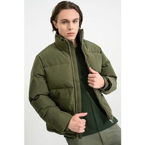 Jacheta cu model uni si fermoar - Verde masliniu imagine